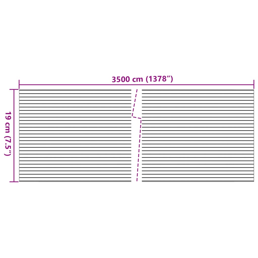 Vrtno platno za zasebnost 4 kosi videz kamna siva 35x0,19 m PVC