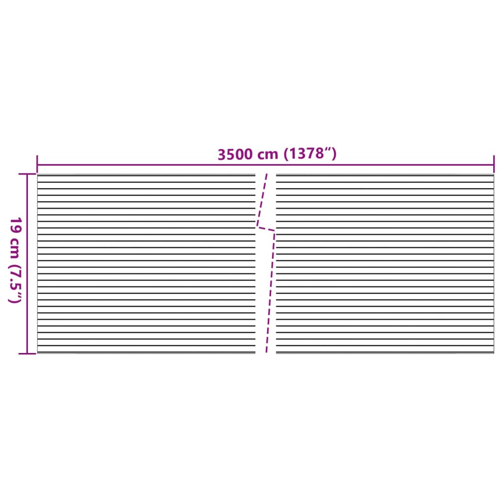 Vrtno platno za zasebnost 2 kosa videz proda siva 35x0,19 m PVC