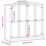 Garderobna omara Corona bela 194x52x186 cm trdna borovina