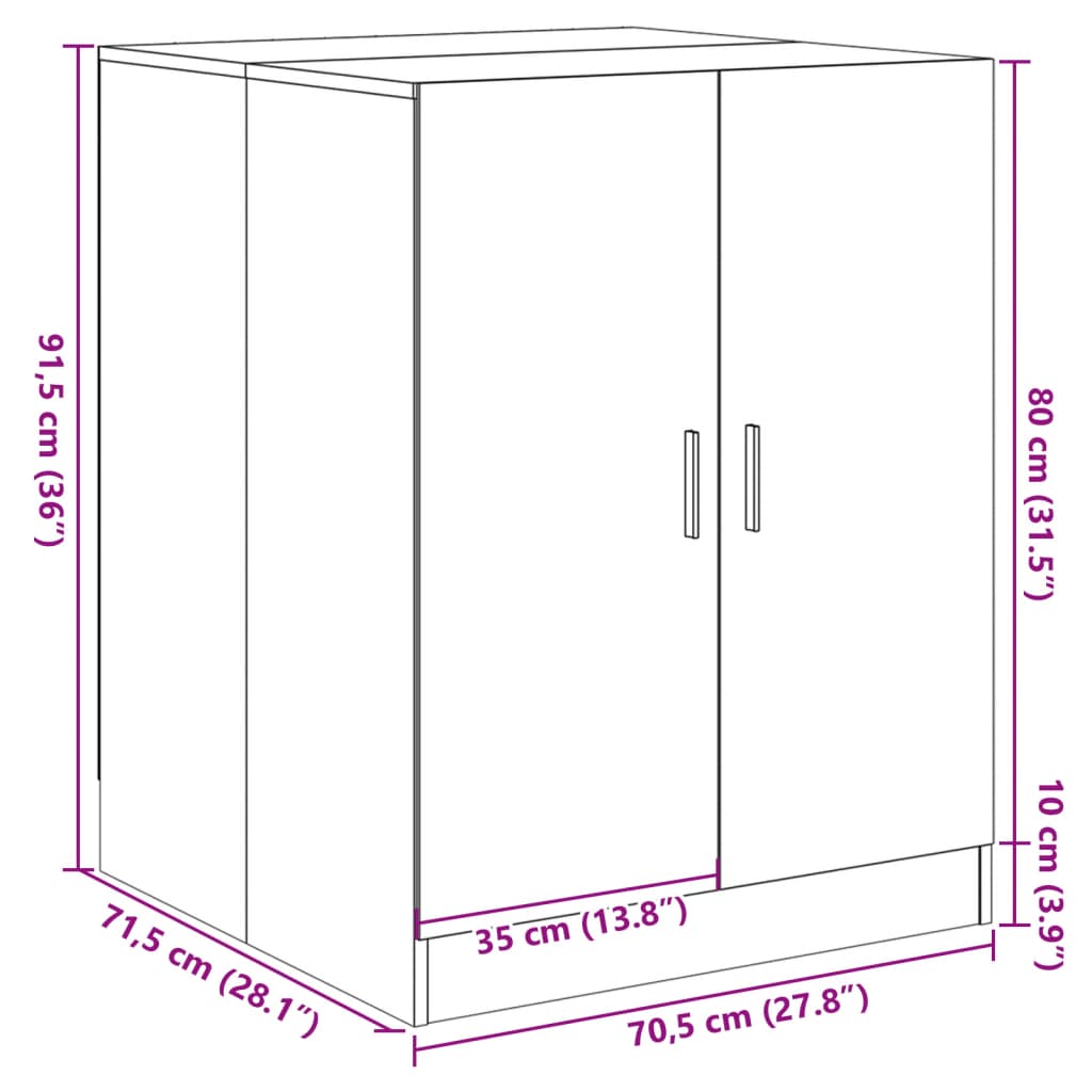 Omara za pralni stroj sonoma hrast 70,5x71,5x91,5 cm