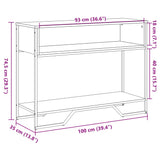 Konzolna mizica sonoma hrast 100x35x74,5 cm inženirski les