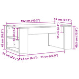 Klubska mizica sonoma hrast 102x55x42 cm inženirski les