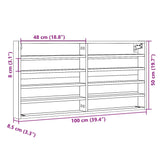 Vitrina črna 100x8,5x50 cm inženirski les