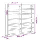 Vitrina siva sonoma 60x8,5x58 cm inženirski les