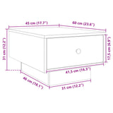 Klubska mizica bela 60x45x31 cm inženirski les