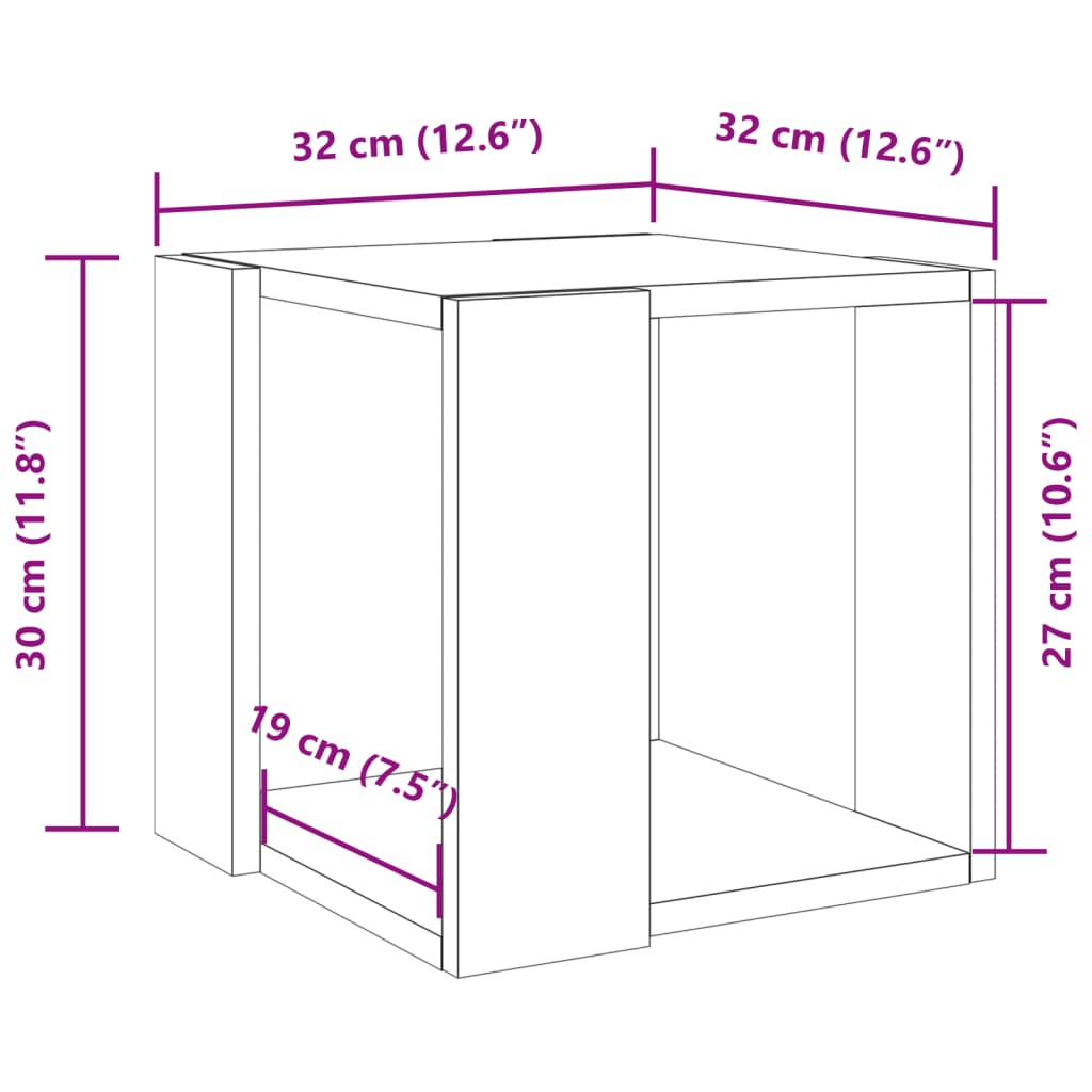 Klubska mizica črna 32x32x30 inženirski les