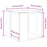 Klubska mizica črna 32x32x30 inženirski les