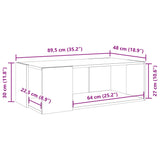 Klubska mizica sonoma hrast 89,5x48x30 cm inženirski les