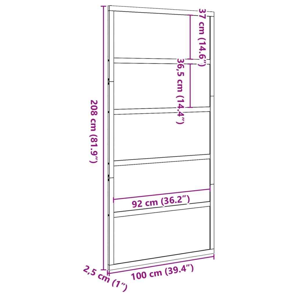 Hlevska vrata 100x208 cm trdna borovina