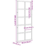 Hlevska vrata 90x208 cm trdna borovina