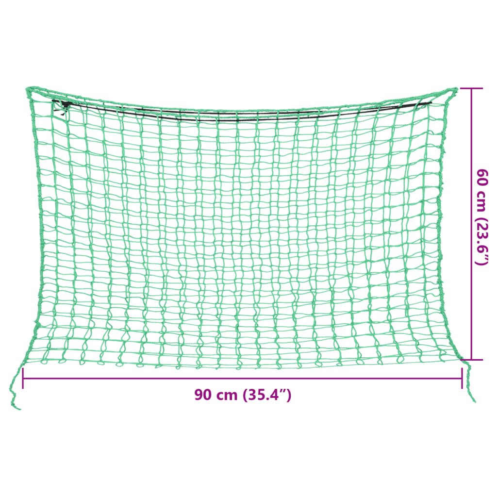 Mreža za seno 2 kosa pravokotna zelena 90x60 cm PP