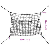 Mreža za seno 2 kosa pravokotna črna 90x60 cm PP