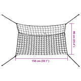 Mreža za seno 2 kosa pravokotna črna 150x90 cm PP