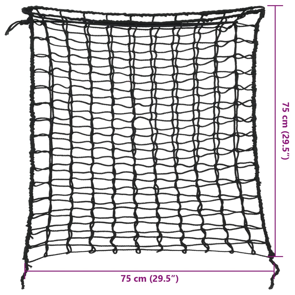 Mreža za seno 2 kosa kvadratna črna 75x75 cm PP