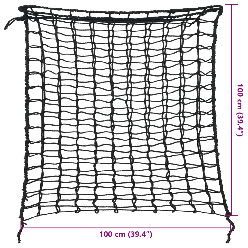 Mreža za seno 2 kosa kvadratna črna 100x100 cm PP