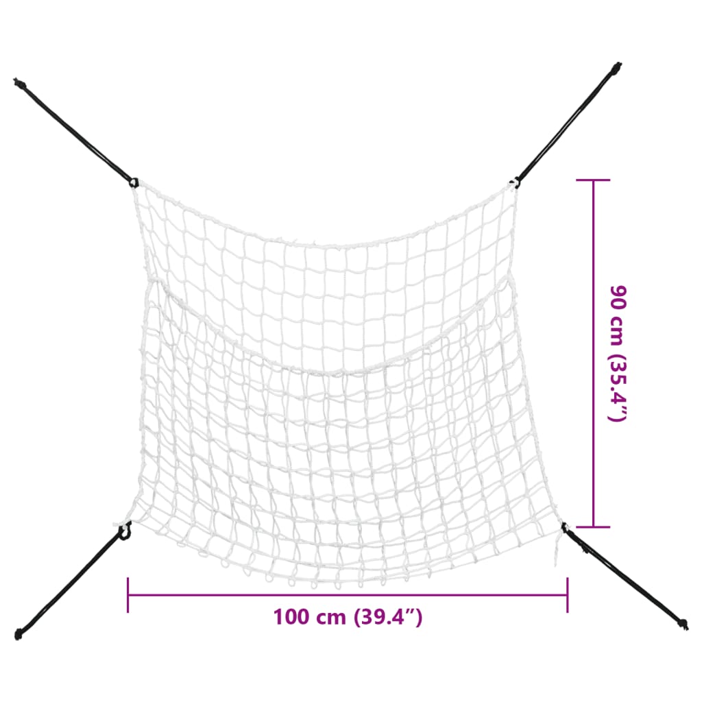 Mreža za seno 2 kosa pravokotna bela 100x90 cm PP