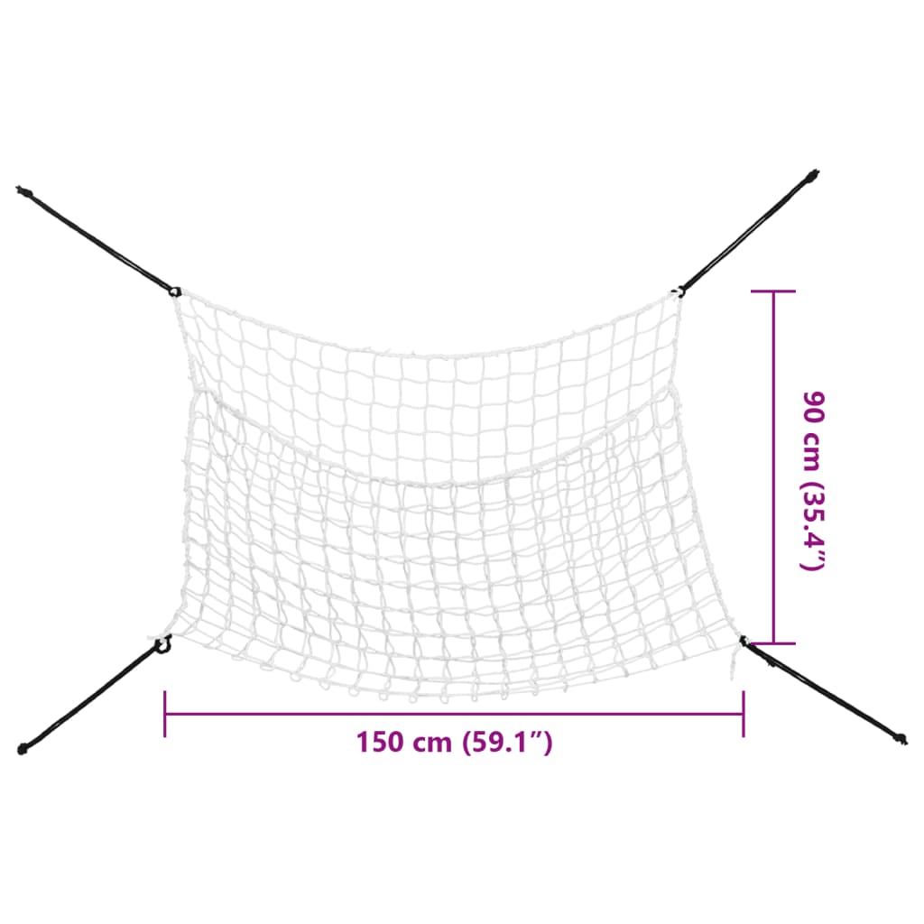 Mreža za seno 2 kosa pravokotna bela 150x90 cm PP