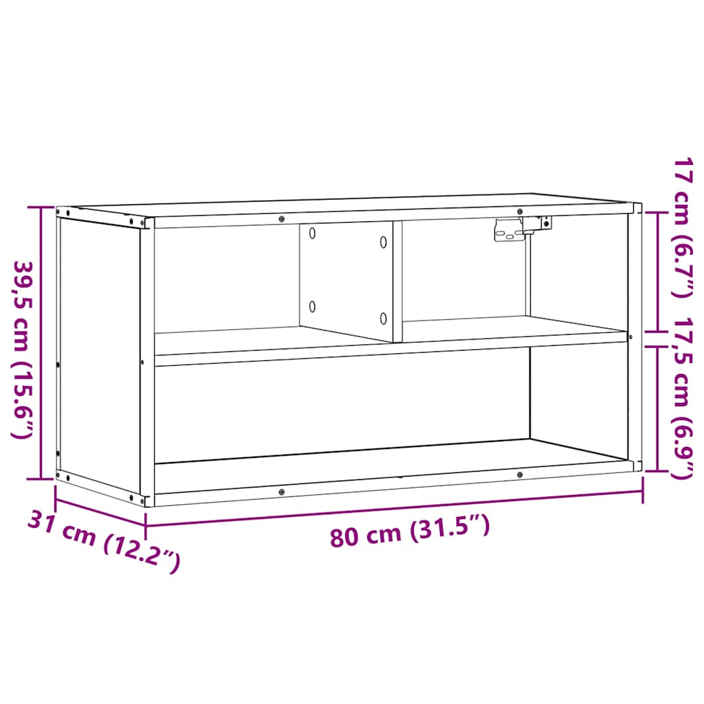 TV omarica sonoma hrast 80x31x39,5 cm inženirski les in kovina