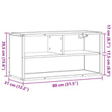 TV omarica siva sonoma 80x31x39,5 cm inženirski les in kovina