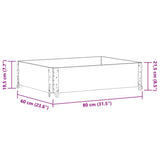 Vrtno korito rjavo 80x60 cm trdna borovina