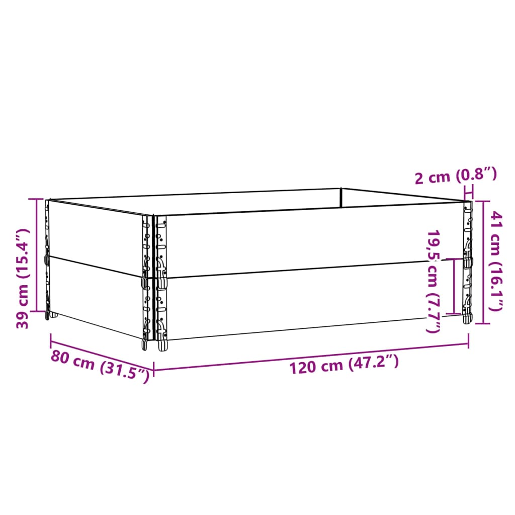 Vrtno korito sivo 120x80 cm trdna borovina