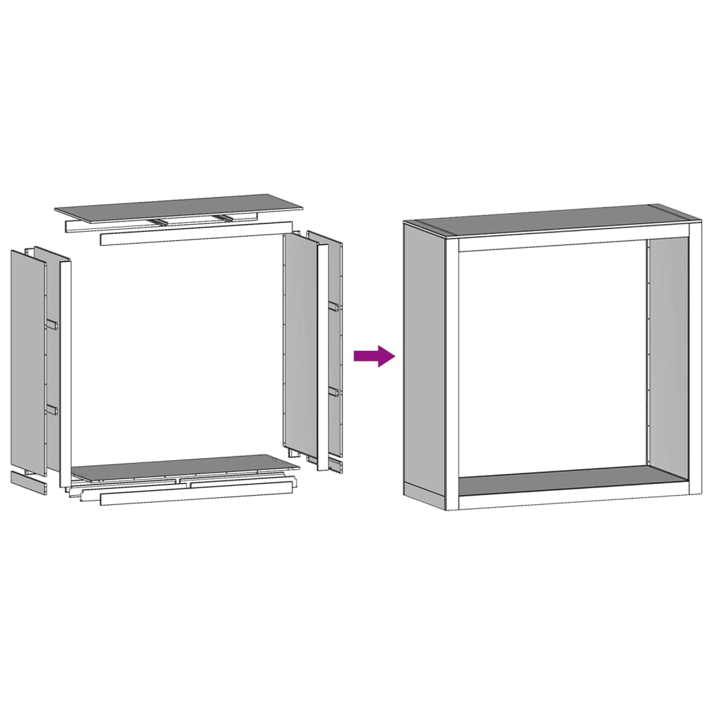 Stojalo za drva belo 100x40x100 cm jeklo