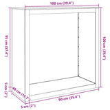 Stojalo za drva antracitno 100x40x100 cm jeklo