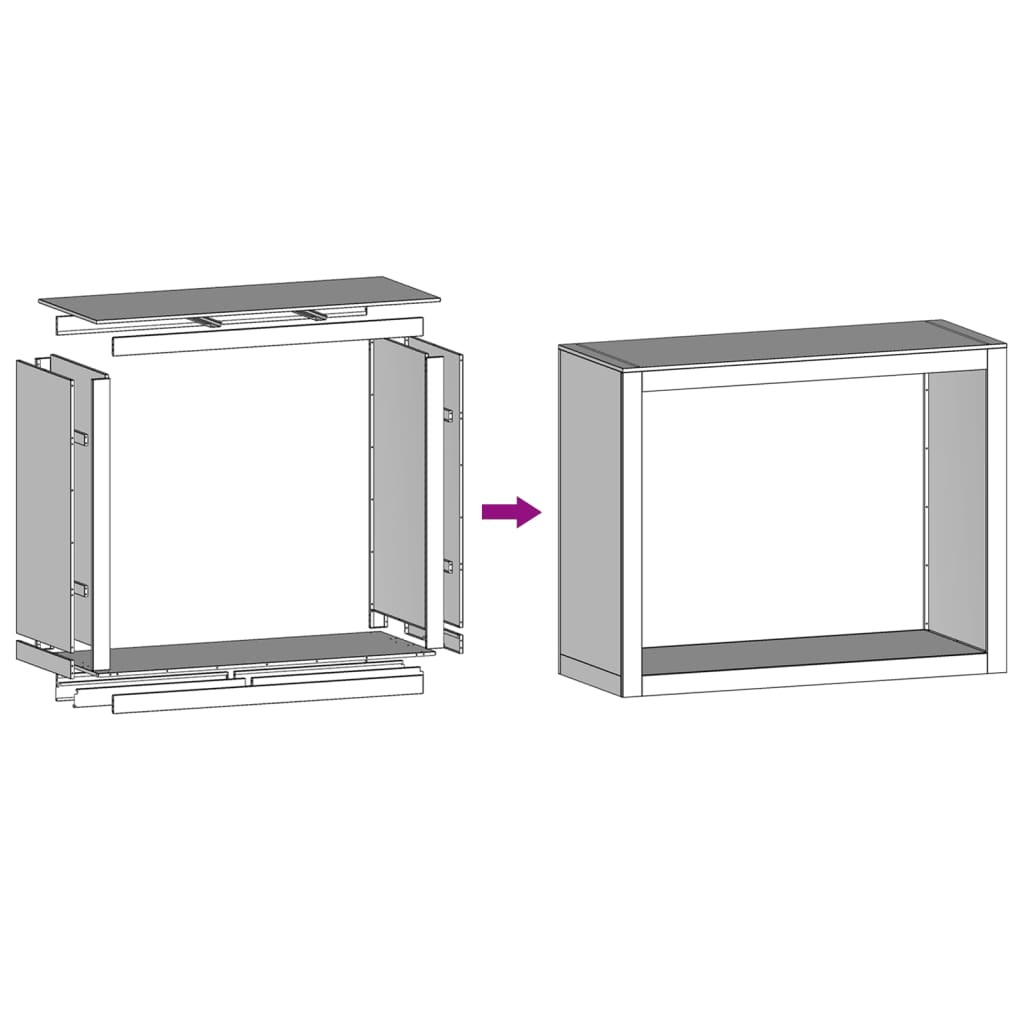 Stojalo za drva 100x40x80 cm pocinkano jeklo