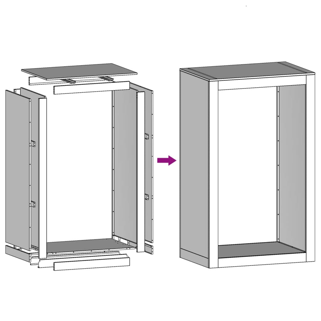 Stojalo za drva 60x40x100 cm nerjaveče jeklo