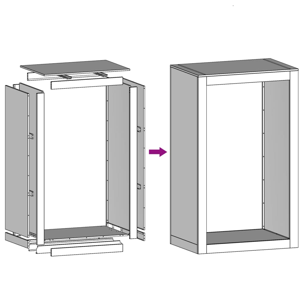 Stojalo za drva 60x40x100 cm pocinkano jeklo