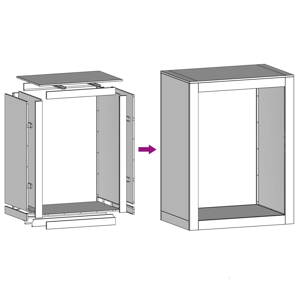 Stojalo za drva 60x40x80 cm pocinkano jeklo