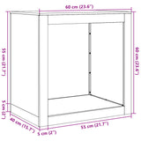 Stojalo za drva belo 60x40x60 cm jeklo