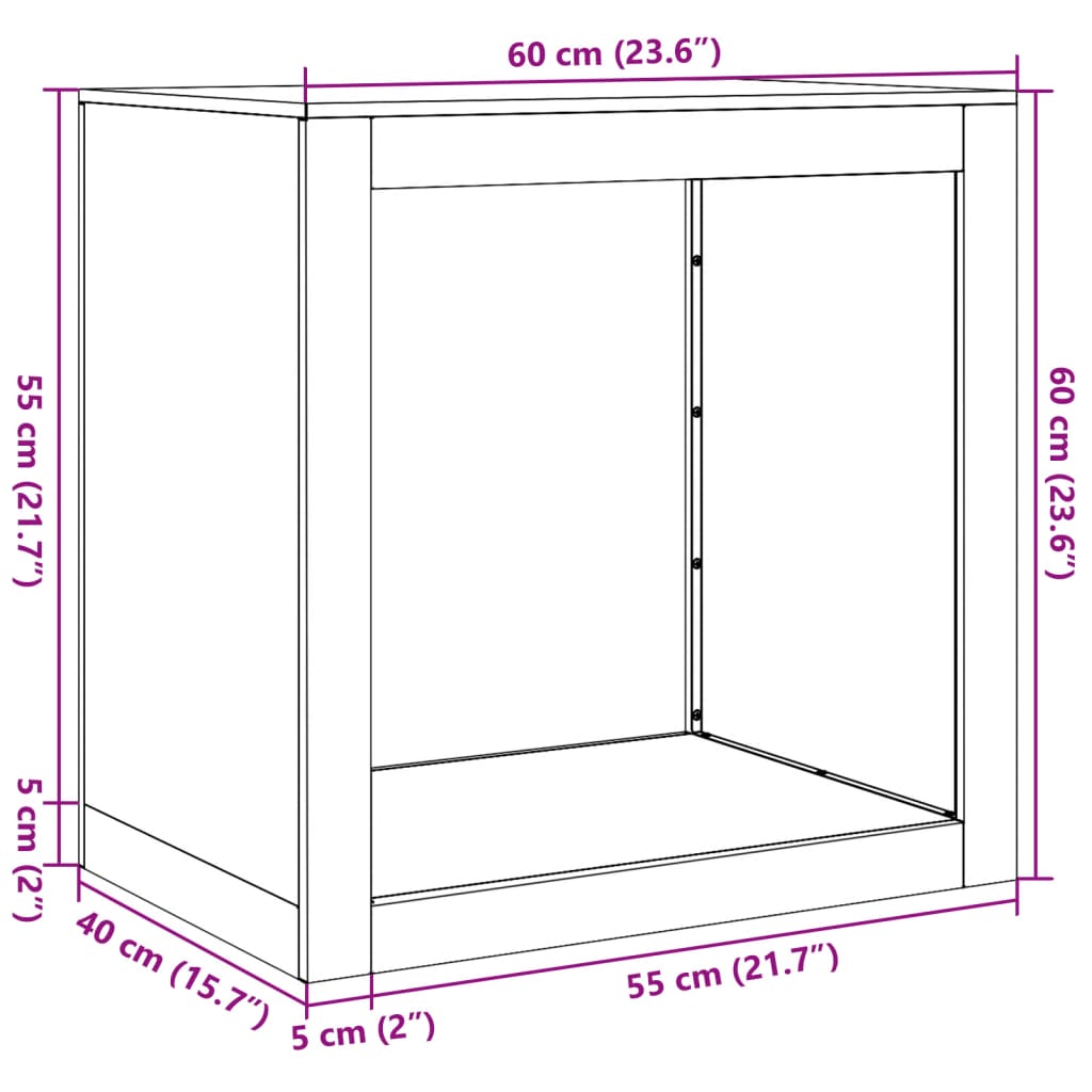 Stojalo za drva zeleno 60x40x60 cm jeklo