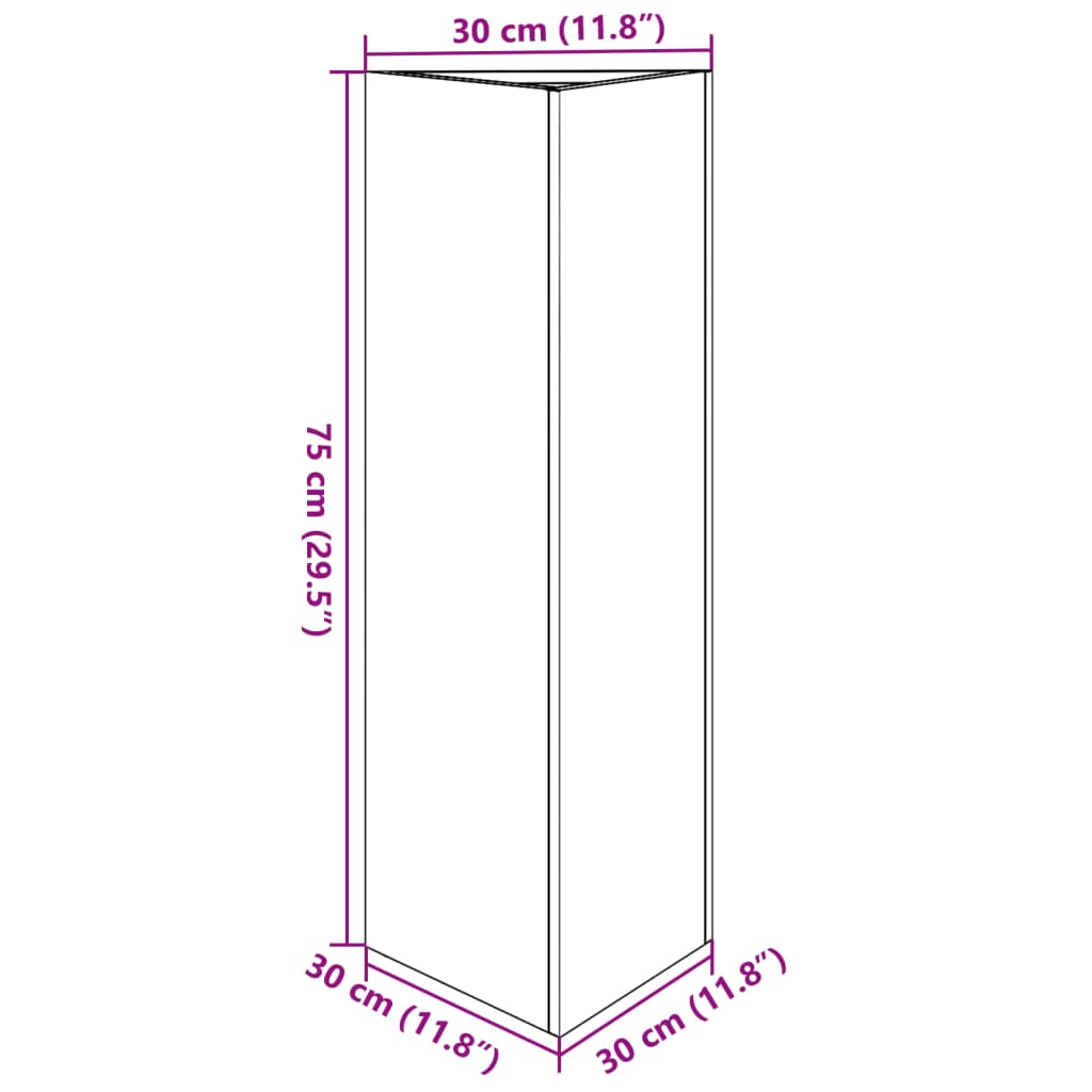 Vrtno korito trikotnik 30x26x75 cm nerjavno jeklo