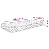 Vzmetnica s spominsko peno bela 80x160x17 cm