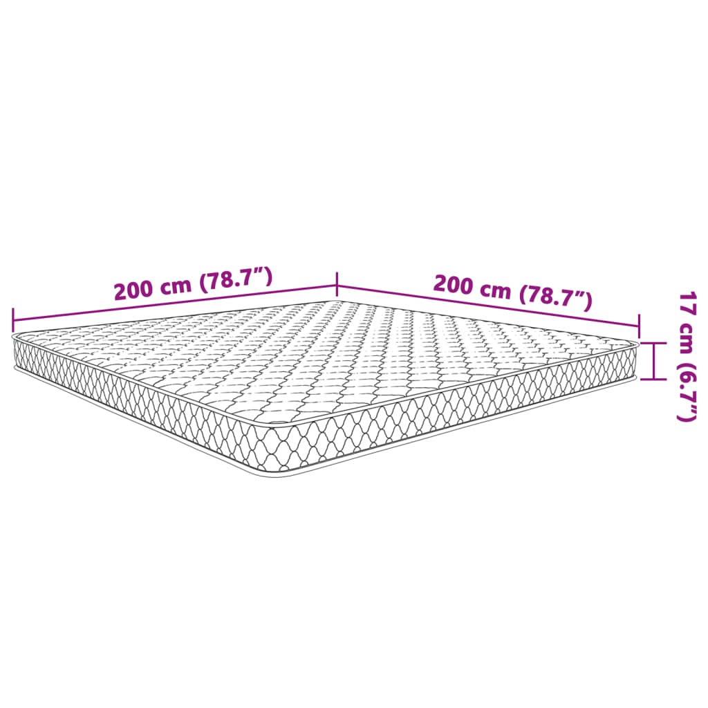 Vzmetnica s spominsko peno bela 200x200x17 cm