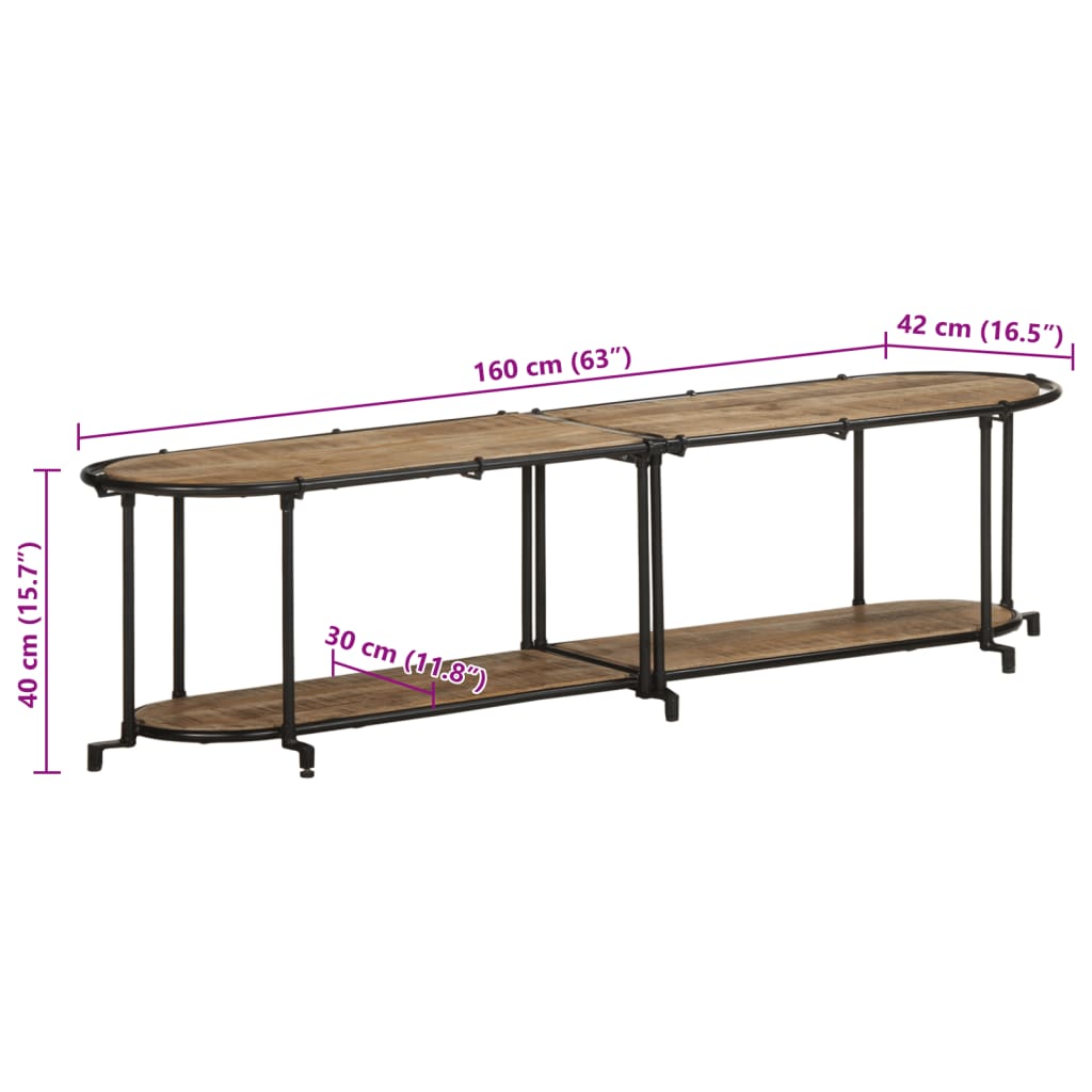 TV omarica 160x42x40 cm trden robusten mangov les