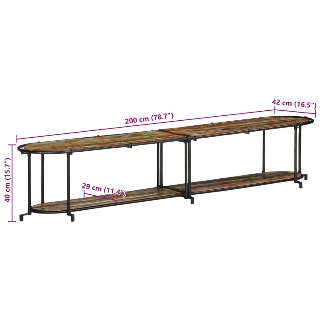 TV omarica 200x42x40 cm trden predelan les