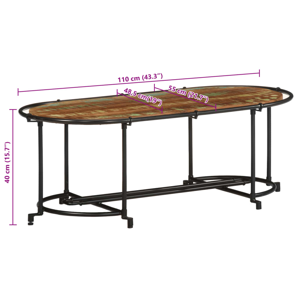 Klubska mizica 110x55x40 cm trden predelan les