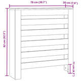 Pokrov za radiator bel 78x20x82 cm inženirski les