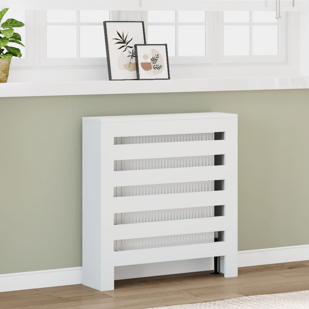 Pokrov za radiator bel 78x20x82 cm inženirski les