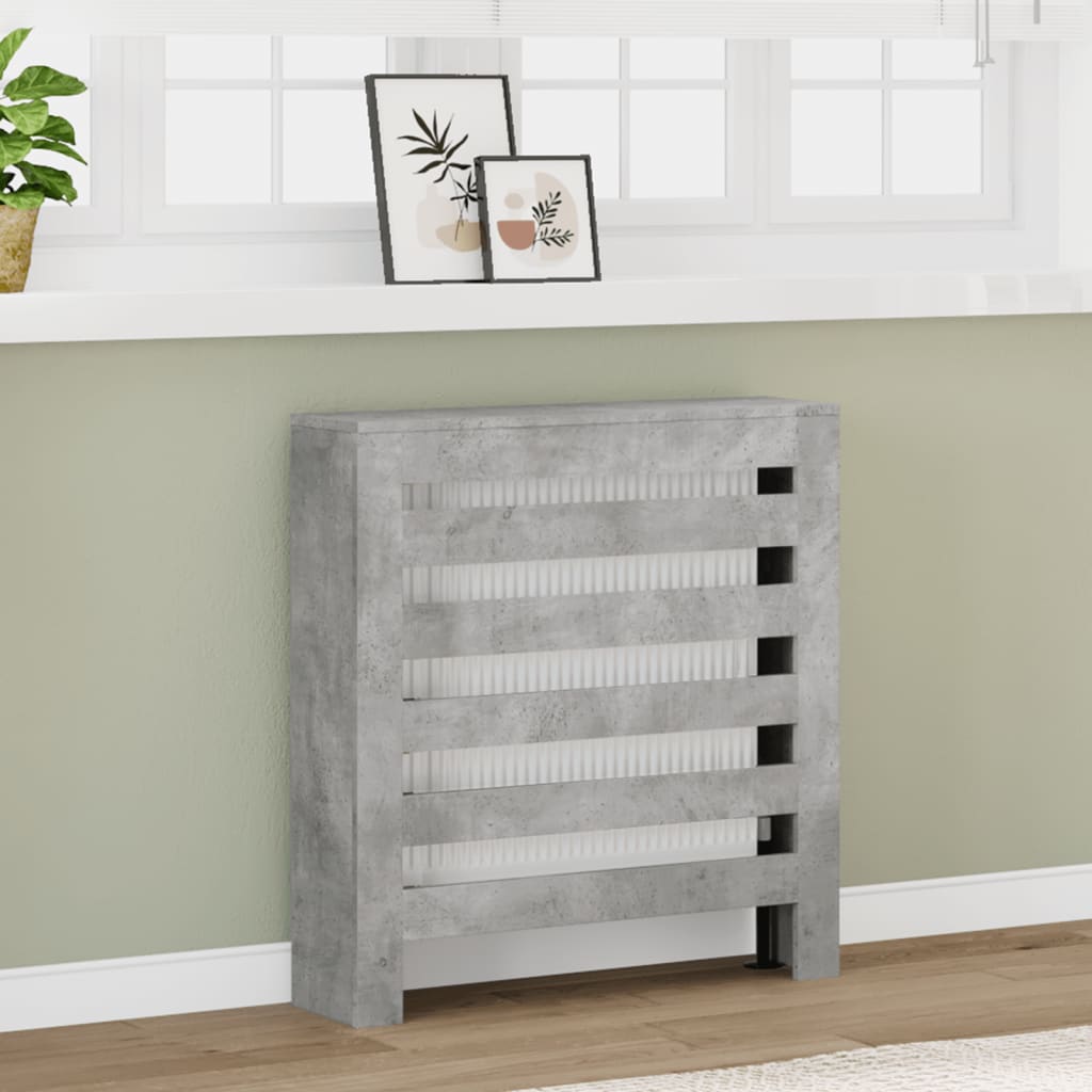 Pokrov za radiator betonsko siv 78x20x82 cm inženirski les