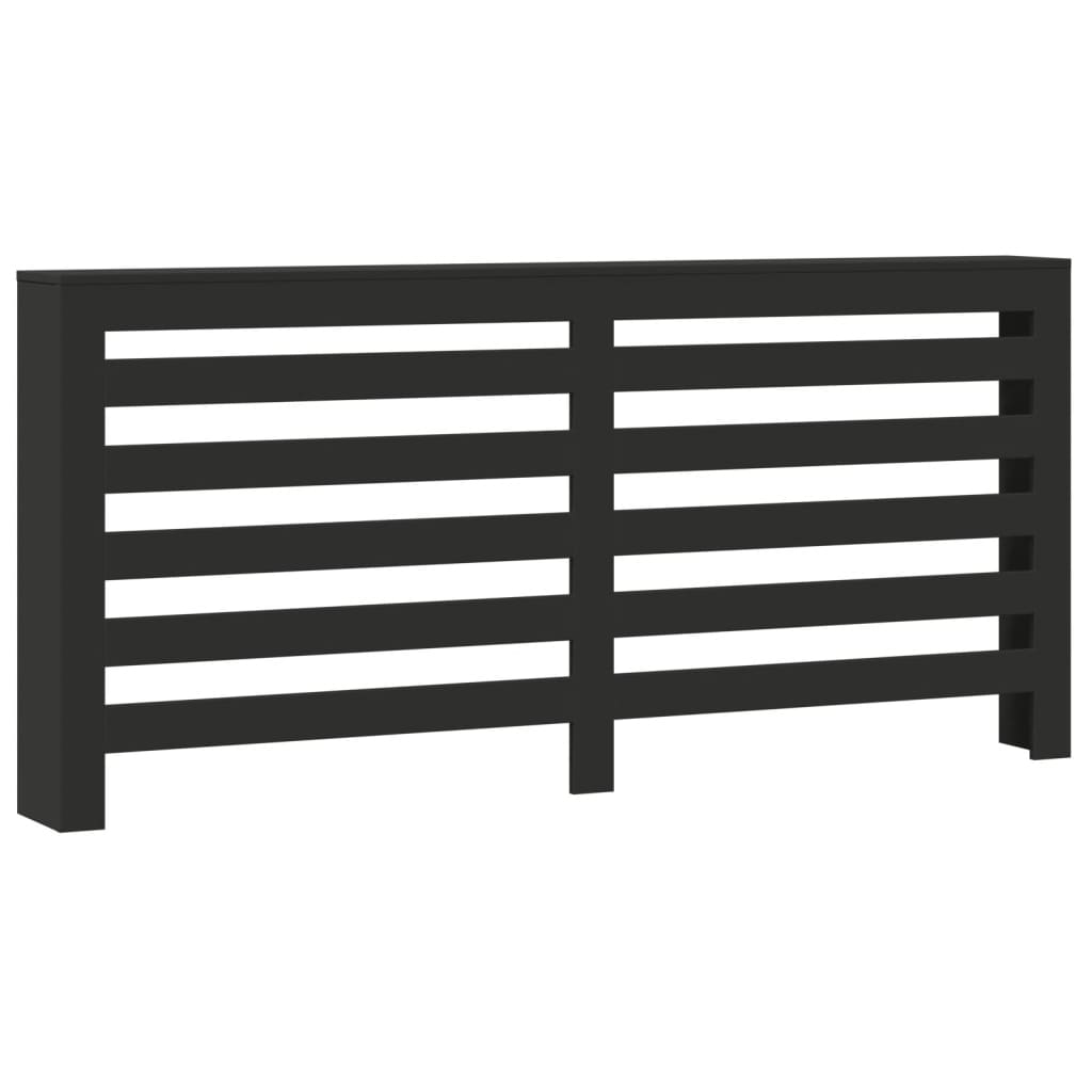 Pokrov za radiator črn 175x20x82 cm inženirski les