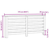 Pokrov za radiator črn 175x20x82 cm inženirski les