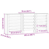 Pokrov za radiator bel 205x21,5x83,5 cm inženirski les