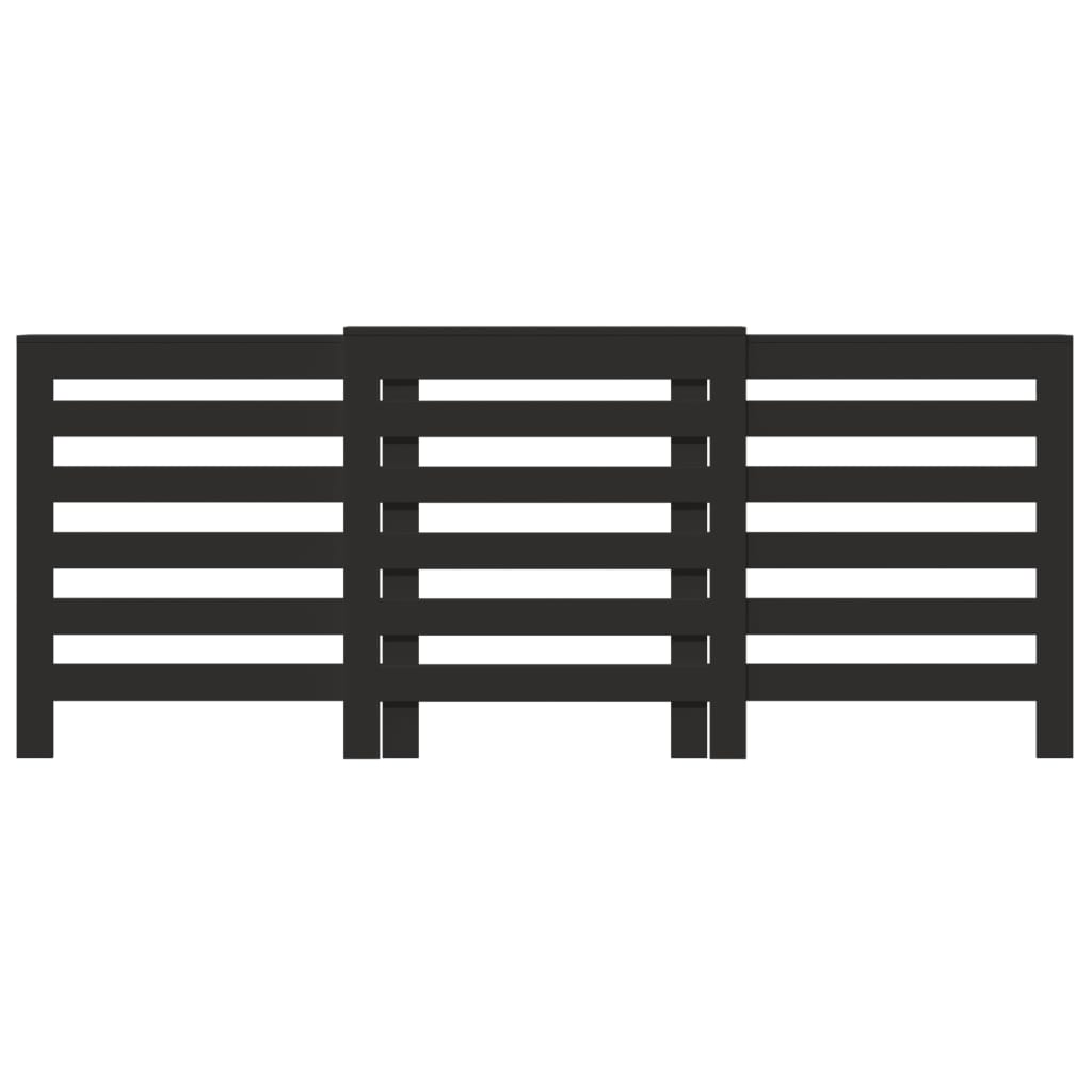 Pokrov za radiator črn 205x21,5x83,5 cm inženirski les