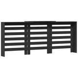 Pokrov za radiator črn 205x21,5x83,5 cm inženirski les