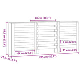 Pokrov za radiator črn 205x21,5x83,5 cm inženirski les