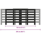 Pokrov za radiator črn 205x21,5x83,5 cm inženirski les