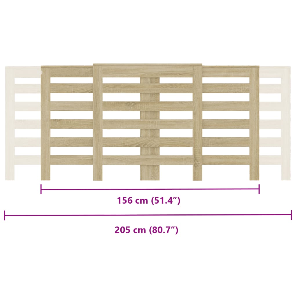 Pokrov za radiator sonoma hrast 205x21,5x83,5 cm inženirski les